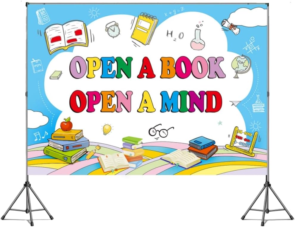 Amazon.com : INRUI Reading Theme Photography Backdrop World Book Day ...