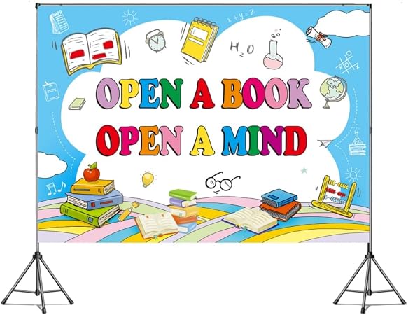 Amazon.com : INRUI Reading Theme Photography Backdrop World Book Day ...