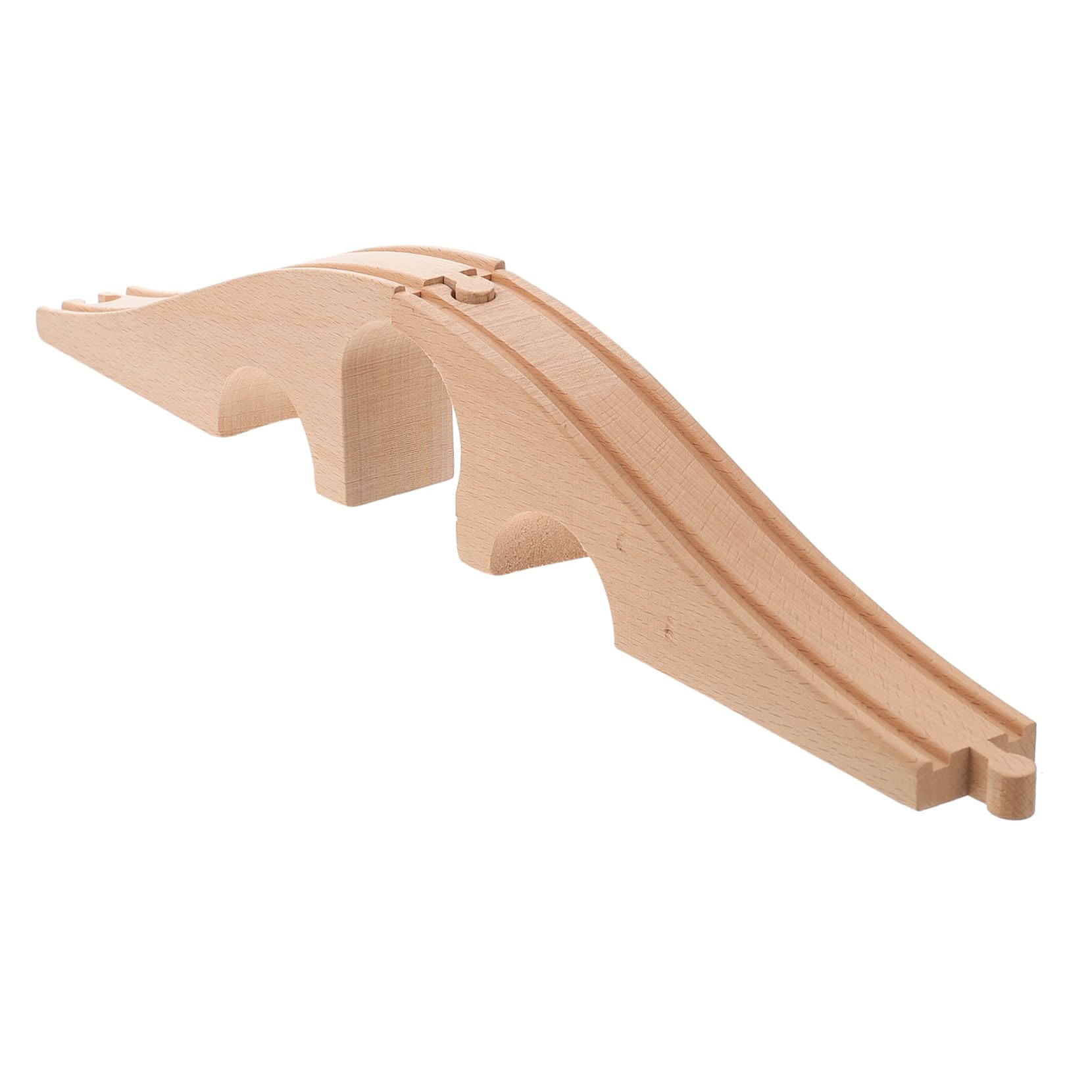BESPORTBLE Accessoire de Pont Ferroviaire en Bois Beige pour Garçon et Filles, Facile à Assembler, Développement de L'imagination, Compatible Rails de Train en Bois