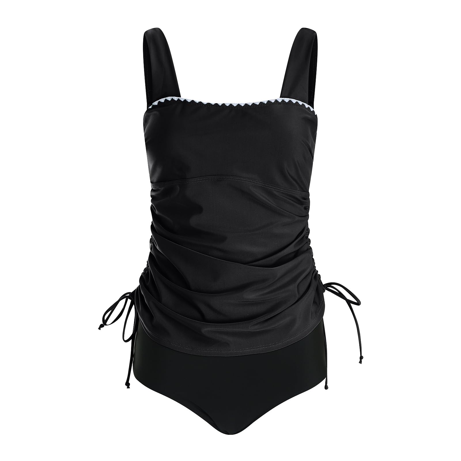 Bañadores Mujer 2 Piezas Tankini Conjunto Bikini Top y Bottom Cintura Alta Push Up Reductor Barriga para Playa Piscina