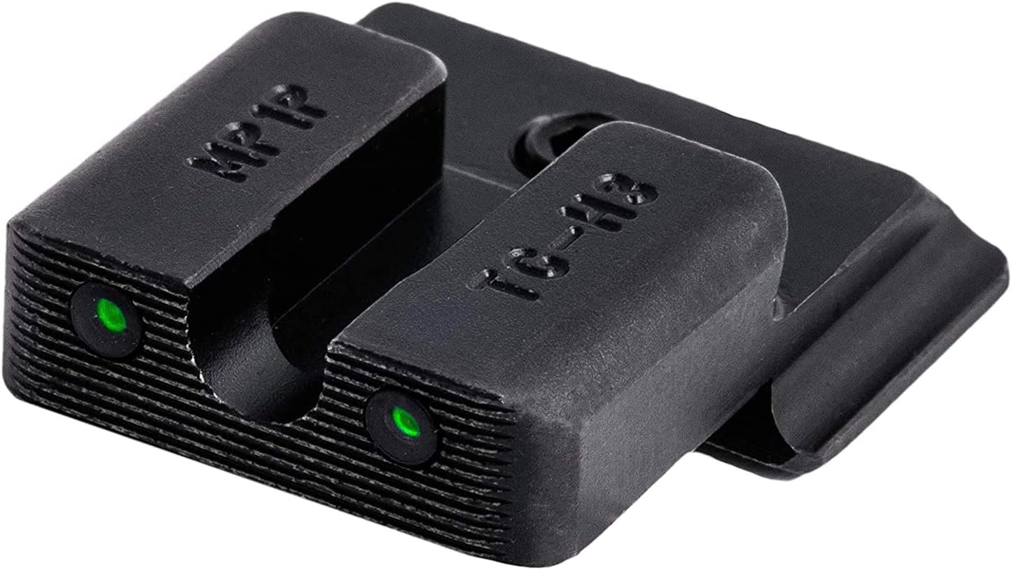 TRUGLO Tritium Pro Night Sights, Compatible with Smith & Wesson Handgun Models Glow-in-The-Dark Front & Rear Gun Sight Set with Focus Lock Front Ring