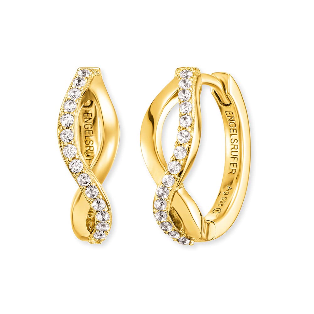 Angel Whisperer Paradise Hoop Earrings | 925 Sterling Silver • Zirconia Stones • Clip Closure • Ø 16.5mm