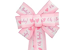 Oh Baby Pink Girl Shower Wreath Bow - Handcrafted by Package Perfect...