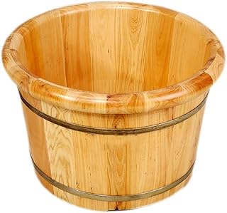 Barril de madeira para pedicure, barril de madeira para pés, balde de imersão para pés, barril de lavagem de pés, barril de banho para pés Present