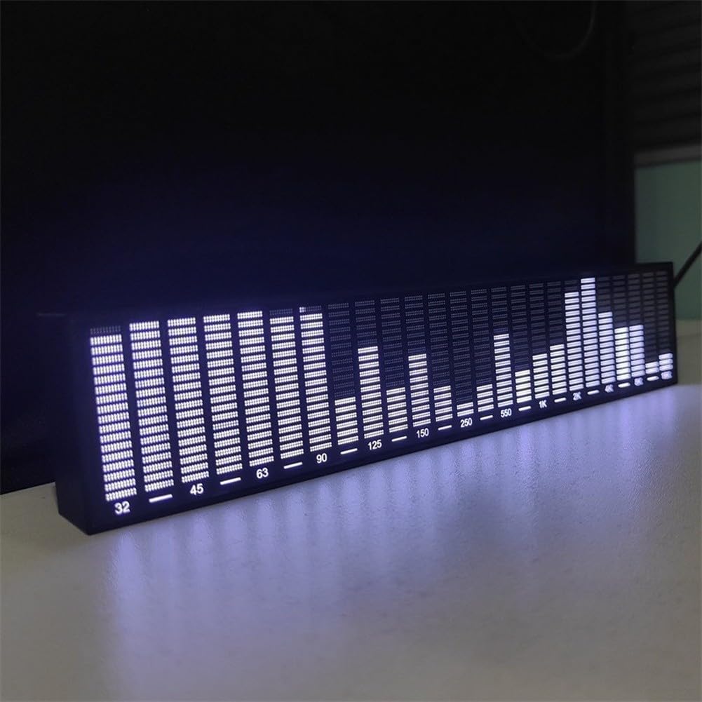 40 LED Audio per spettro Visualizzatore Suono Attivato Musica Ritmo Luce USB Powered Desk Decor per PC Gaming Setup Nero 25,5 cm (Nero)