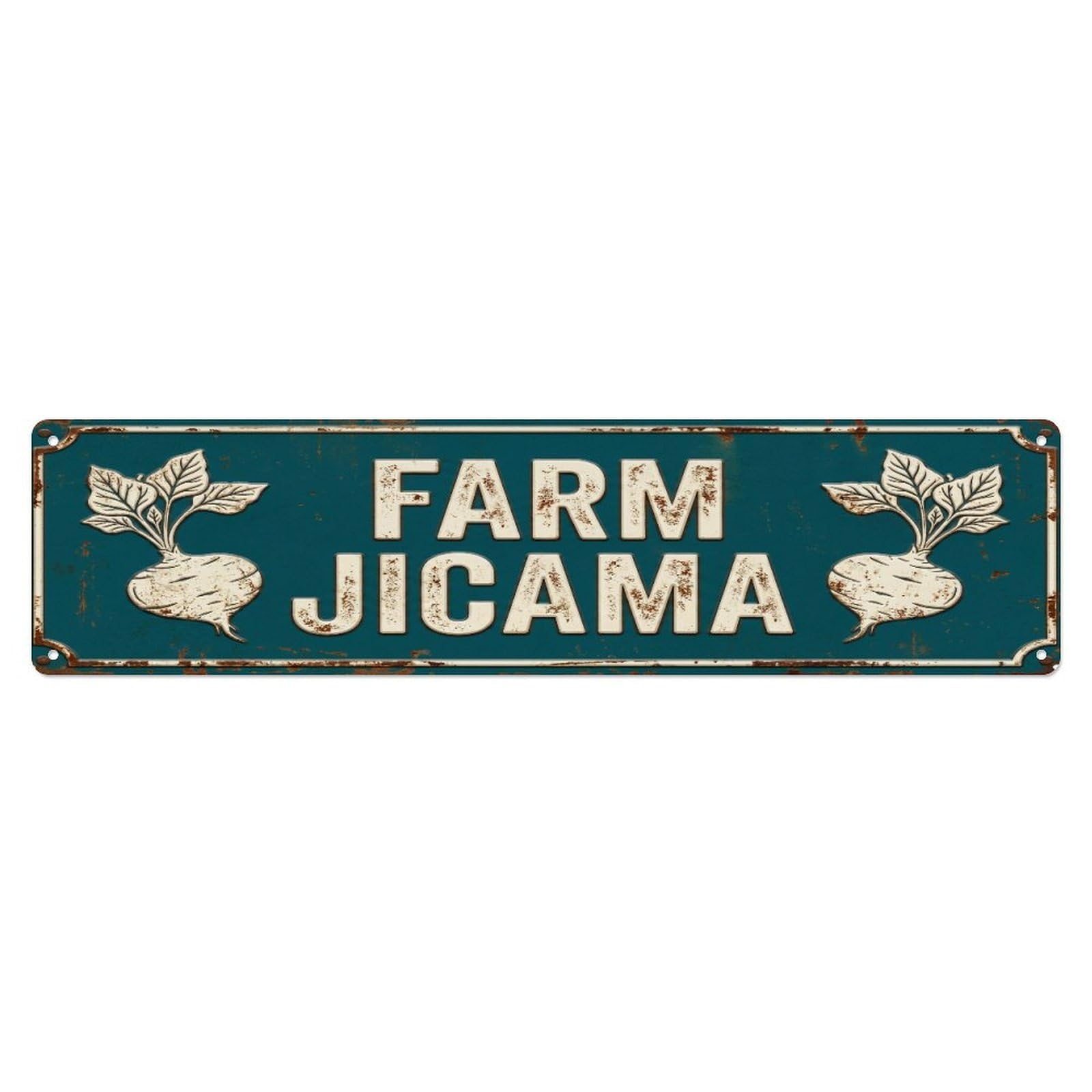 Metal Tin Sign FARM JICAMA Vintage Root Rustic Farmhouse