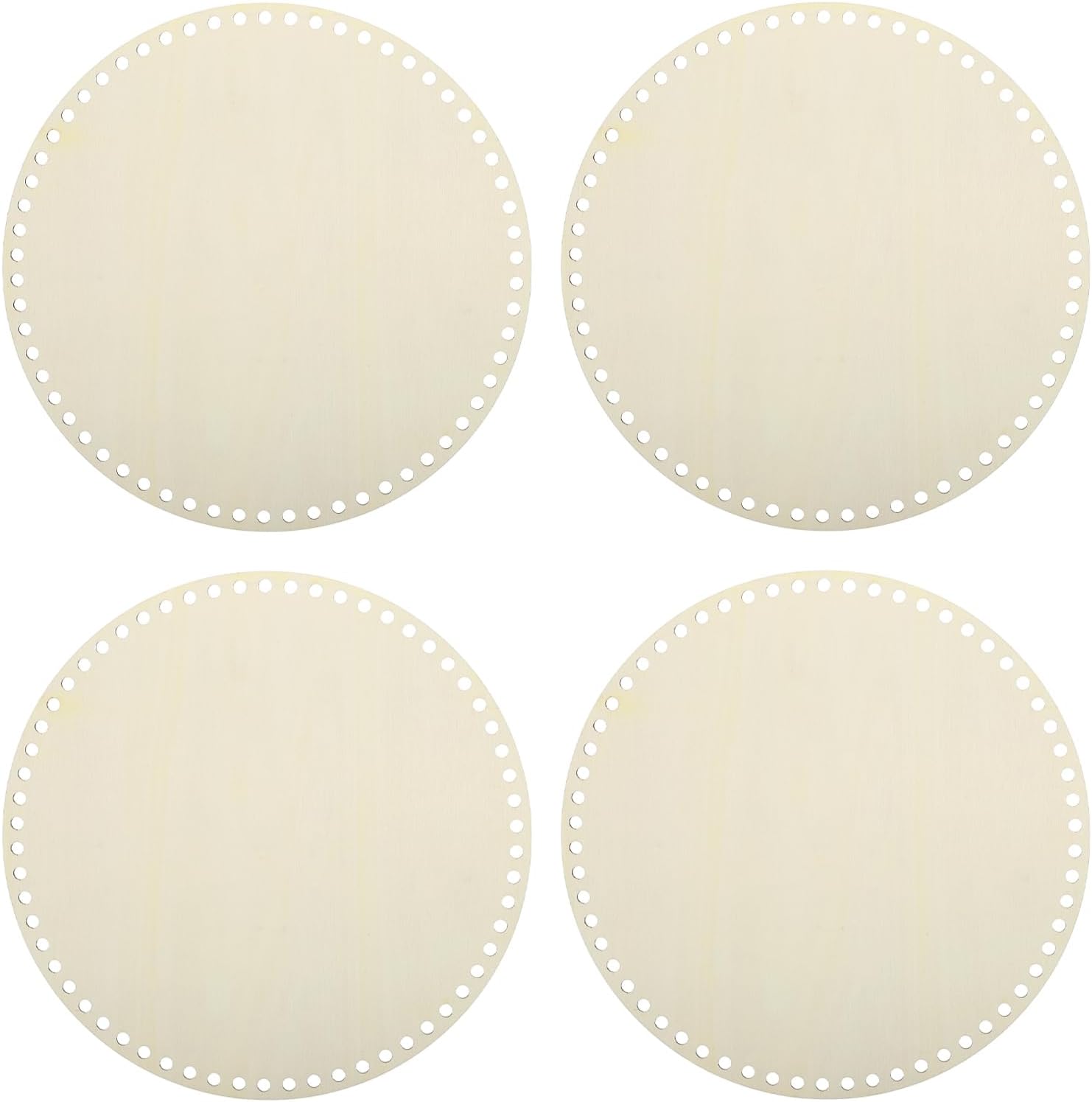 MECCANIXITY 4Pcs Wooden Basket Bottom, 3.94" Round Blank Natural Wood Base Solid Crochet Basket for DIY Craft Weaving Basket Making Supplies Home Decor