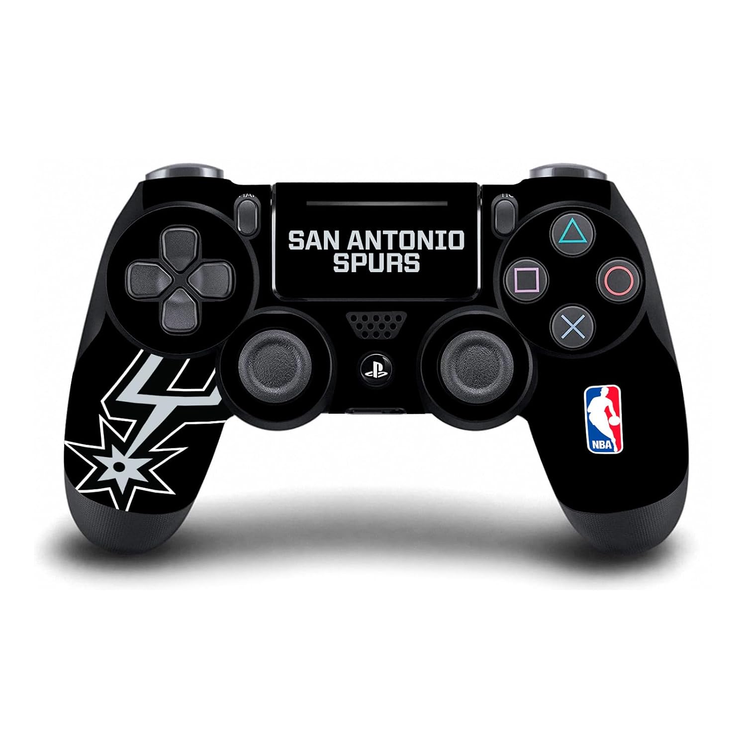Head Case Designs Officially Licensed NBA Oversized San Antonio Spurs Logo Vinyl Sticker Gaming Skin Decal Cover Compatible With Sony PlayStation 4 PS4 Console and DualShock 4 Controller Bundle