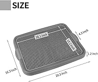 Vista 6 de Bandeja de entrenamiento de malla para cachorros y perros de tamaño pequeño, 20.3 x 16.3 x 1.2 pulgadas (gris + gris)
