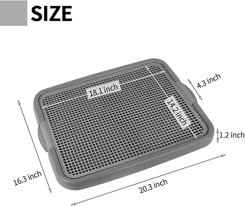 Miniatura 6 de Bandeja de entrenamiento de malla para cachorros y perros de tamaño pequeño, 20.3 x 16.3 x 1.2 pulgadas (gris + gris)