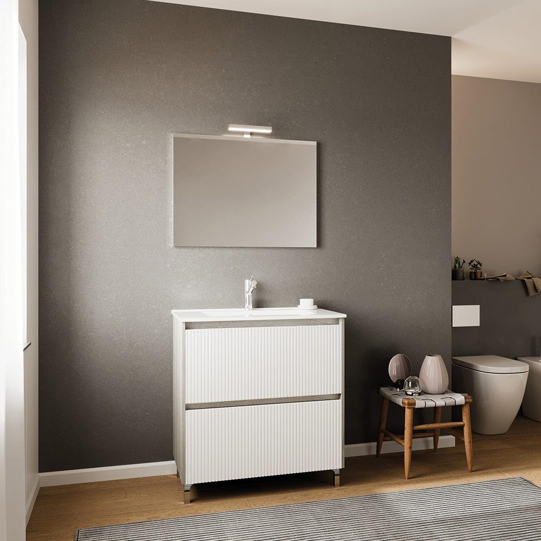 Kiamami Valentina - Mobile Bagno A Terra 80Cm Con Frontale Cannettato | Corfu'