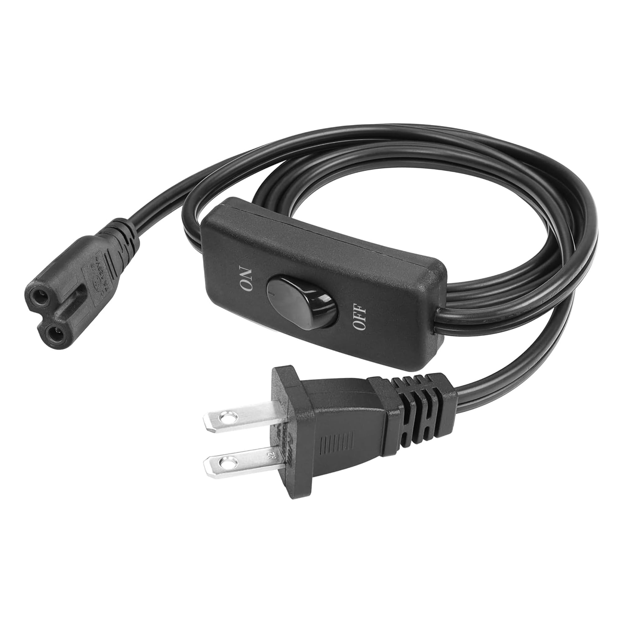 Amazon.com: AC 2 Prong C8 Power Cord with Switch YACSEJAO 4.9FT