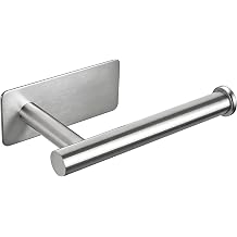 Toilet Paper Holder Self Adhesive, Brushed Nickel Stainless Steel Rustproof Wall Mounted Toilet Roll Holder no Drilling for Bathroom, Kitchen, Washroom