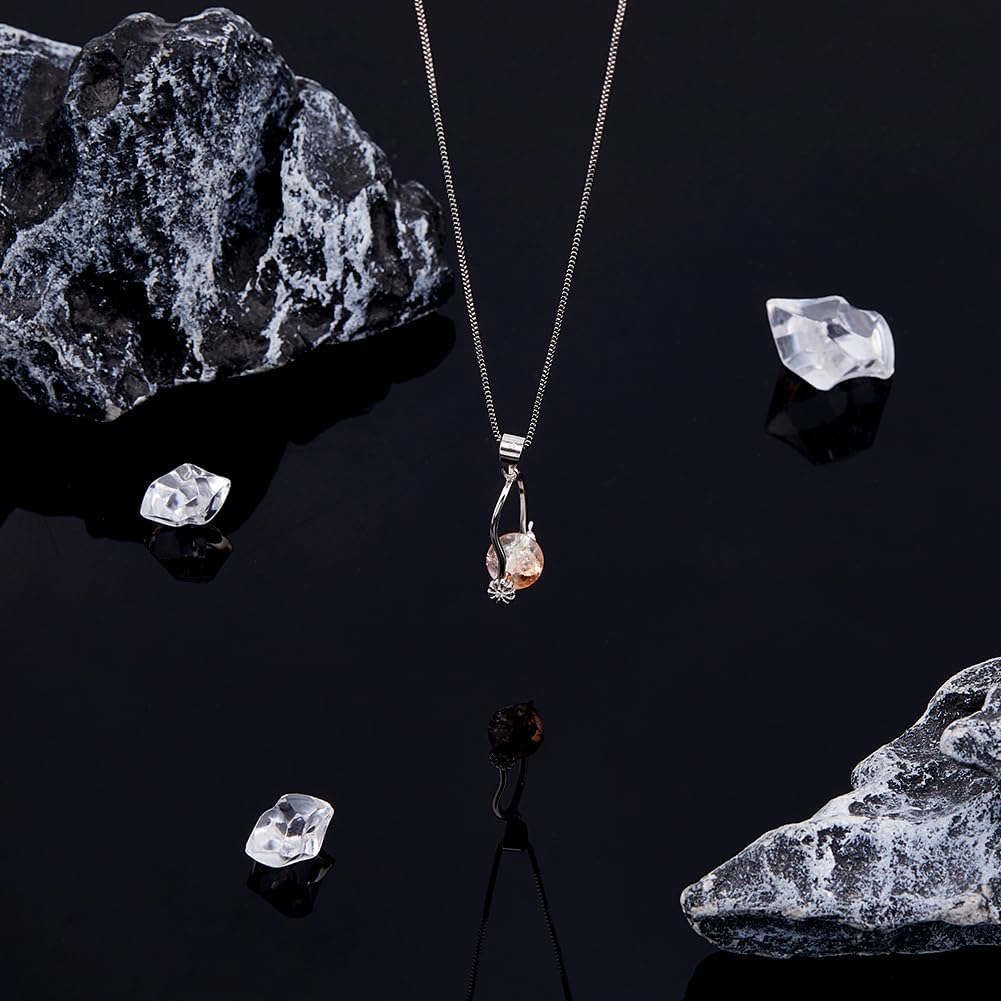 SUPERFINDINGS 3 Sizes S925 Silver Pendant Bail Clasps Sterling Silver Pinch Bails with 1PC Silver polishing Cloth Snap On Bails Pinch Ice Pick Pinch Bails for Neckalce Jewelry DIY Craft Making - Image 4