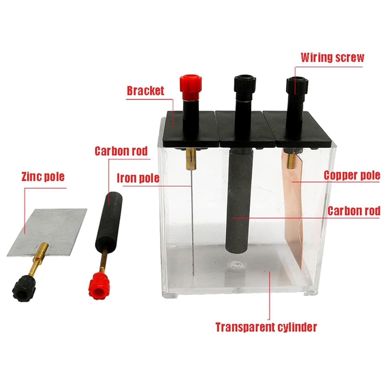 Primärbatterie-Experimentator, Demonstration von Experimenten mit Chemie-Lehrinstrumenten, Lehrmittel für Chemische Laboratorien mit Kupfer- und Zinkelektrodenelementen