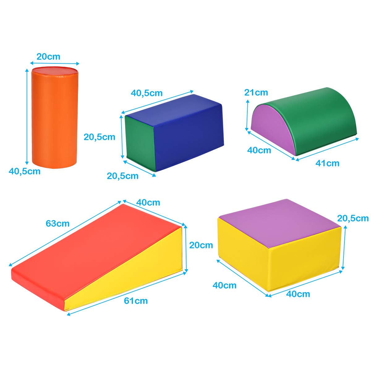 COSTWAY Juego de Bloques de Espuma Grandes para Niños Bloques de Construcción Juguetes Educativos para Bebé (Estilo 2)