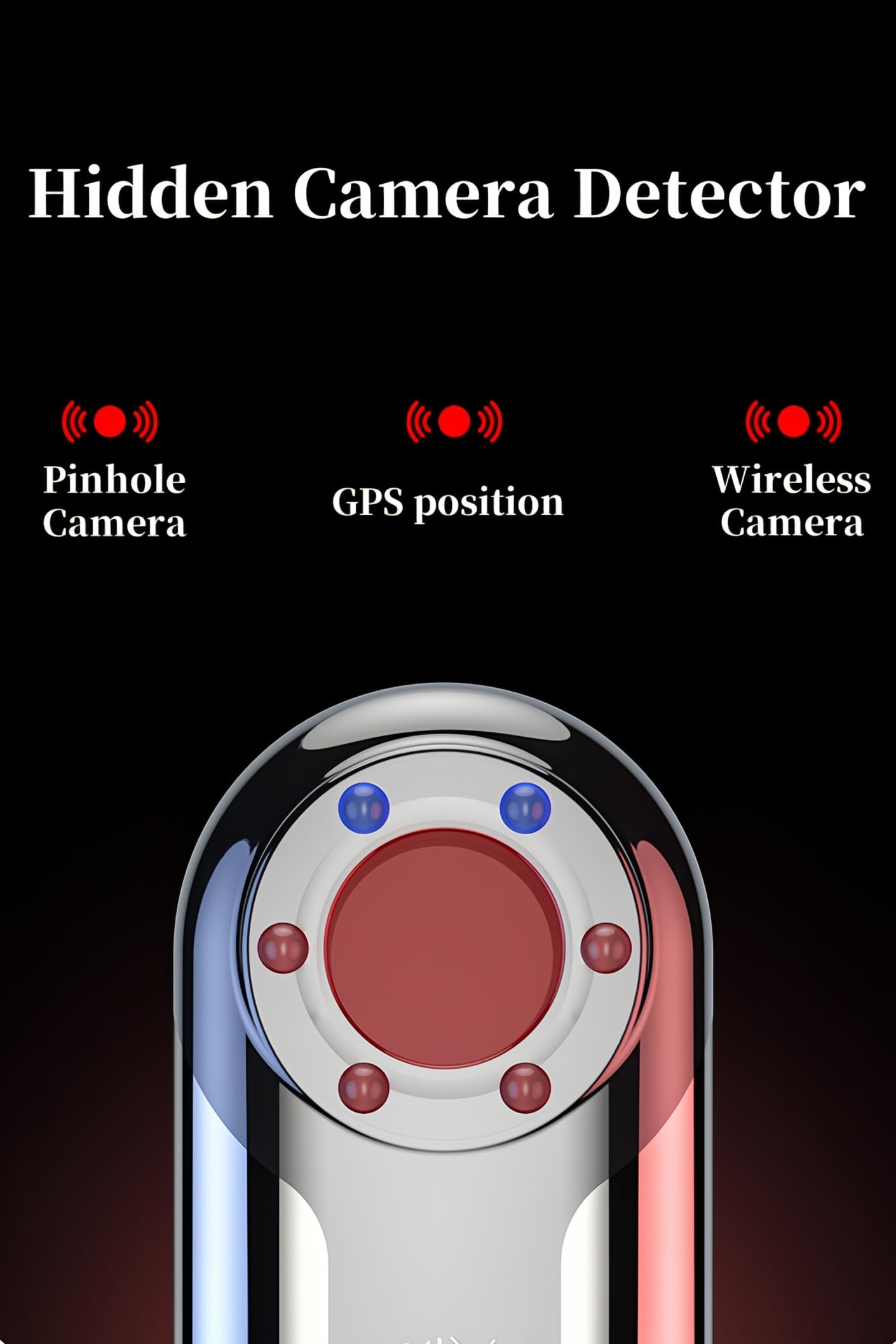 2 Paquete Detector de cámara Oculta portátil vulnerabilidad GPS Detector de cámara Anti - Vigilancia Dispositivo de rastreo Anti - Robo, Adecuado para la Oficina de Viajes del Hotel Car House