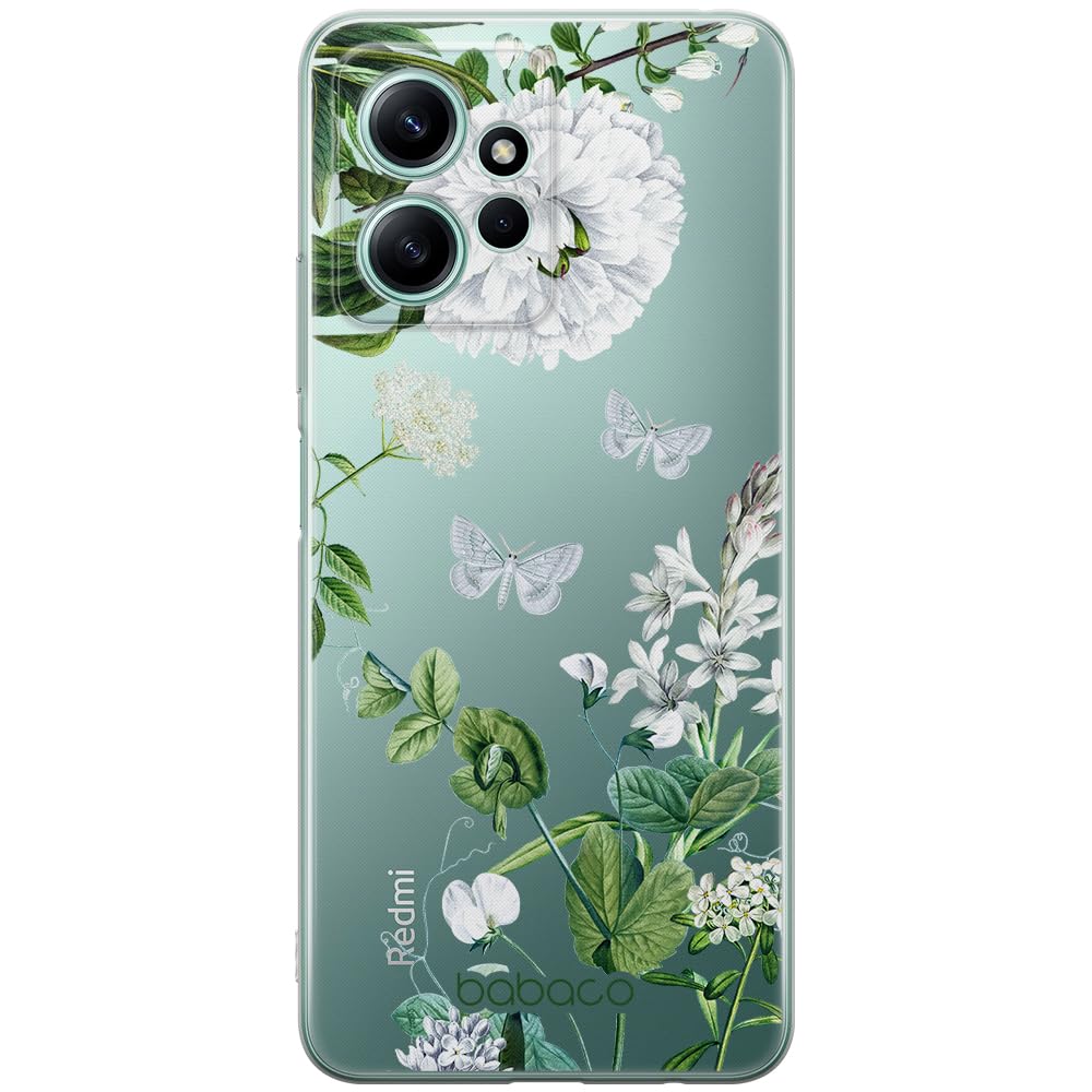 Babaco ERT GROUP mobile phone case for Xiaomi REDMI NOTE 12 4G original and officially Licensed pattern Flowers 030 optimally adapted to the shape of the mobile phone, partially transparent