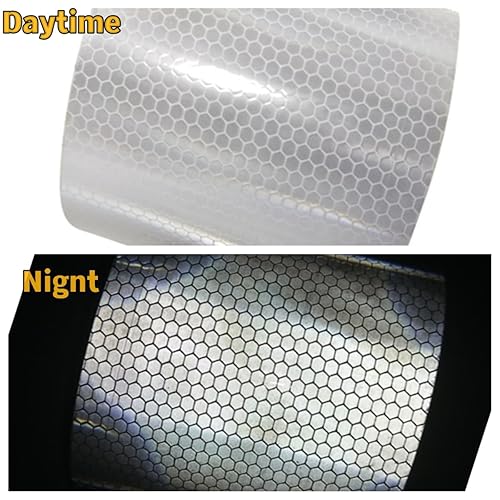 Miniatura 2 de AISEY Cinta reflectante de seguridad adhesiva blanca para remolques, coches, camiones, cinta reflectante al aire libre, 2 pulgadas x 16 pies