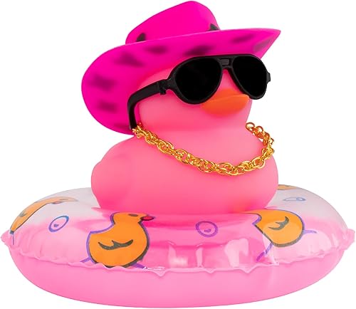 Miniatura 1 de wonuu Accesorios de coche, sombrero de vaquero, patos de goma, decoración de tablero de automóvil, decoración de tablero de goma, pato, accesorios