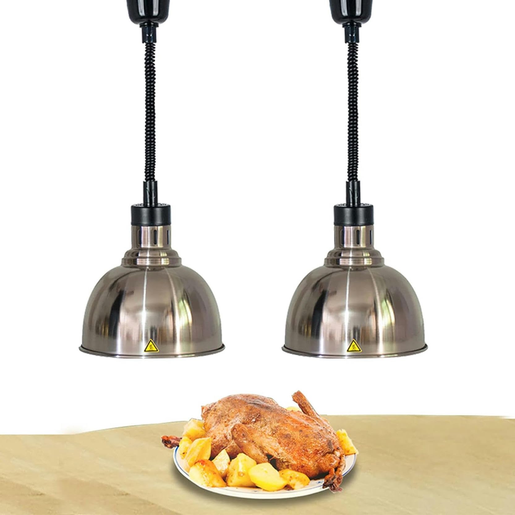 Lampada Riscaldante Del Cibo, Lampadario Cucina Sospensione Lampada Riscaldante per Bistecche Buffet Forniture per Ristoranti Del;hotel, Scaldavivande Regolabile in Altezza 65-170cm！
