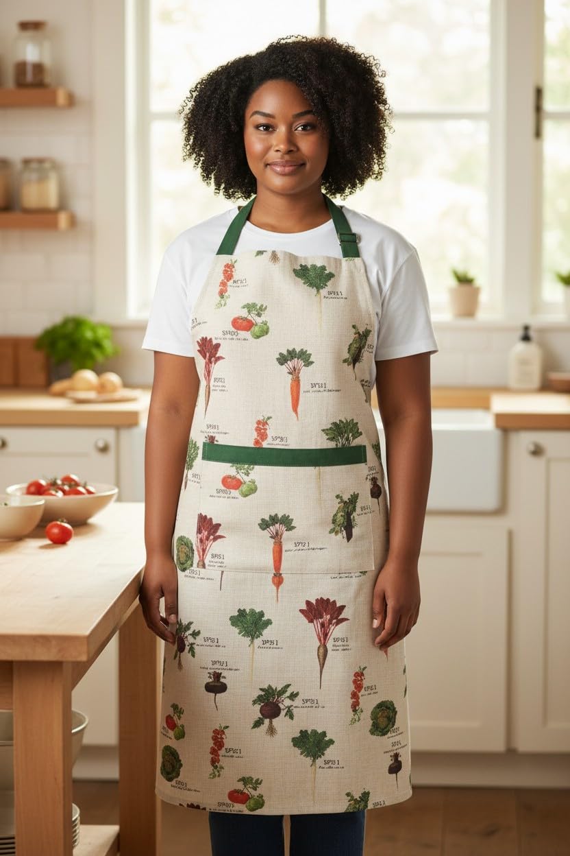 Dexam RHS Benary Vegetables Adult Apron, Stone