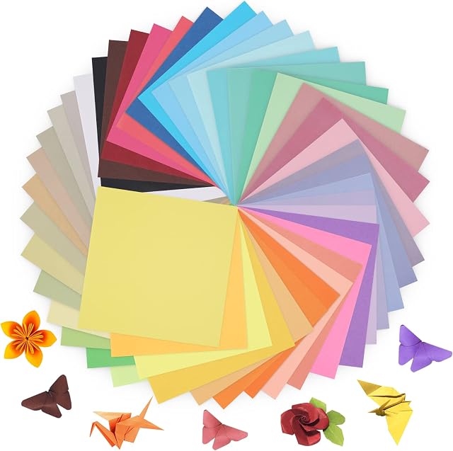 Kyteazr Origami Paper 50 Colours 100 Sheets 15x15CM 80g/, Double Sided Colour Origami Kit for Crafts & Art, Allows for Easy & Intricate Folding