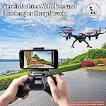 RC ferngesteuerte Drohne mit FPV WiFi 120° Weitwinkel Live HD-Kamera, Quadcopter mit Echtzeitübertragung, Drone mit Gravity-Sensor und APP-Steuerung, Spielzeug Quadrocopter für Kinder und Erwachsene – Bild 3