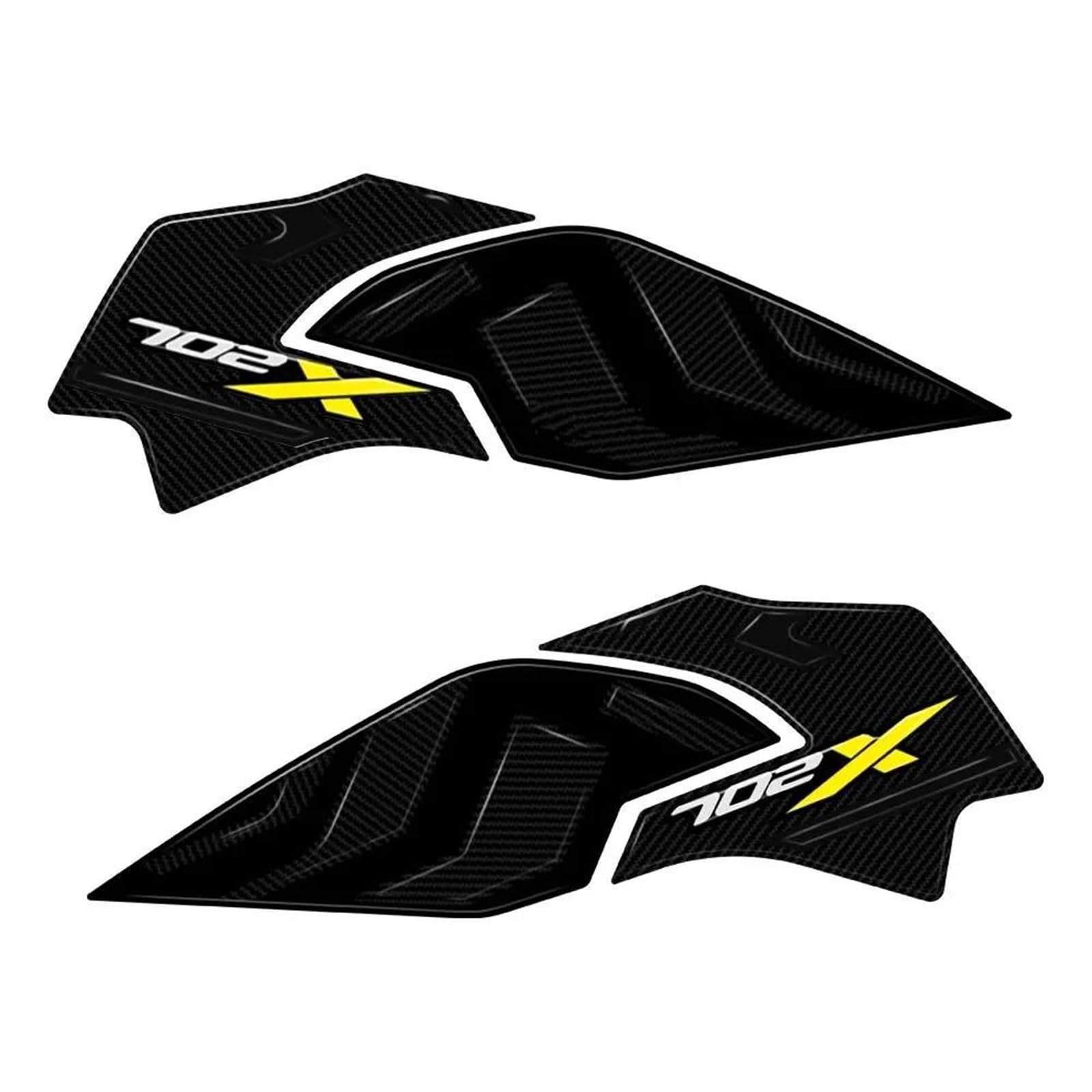 Adesivi per paraserbatoio Adesivo Protettivo per Serbatoio Moto per Benelli TRK 702X TRK 702 X 2023- Adesivi Laterali Decalcomanie per Serbatoio Carburante(Nero,X1)
