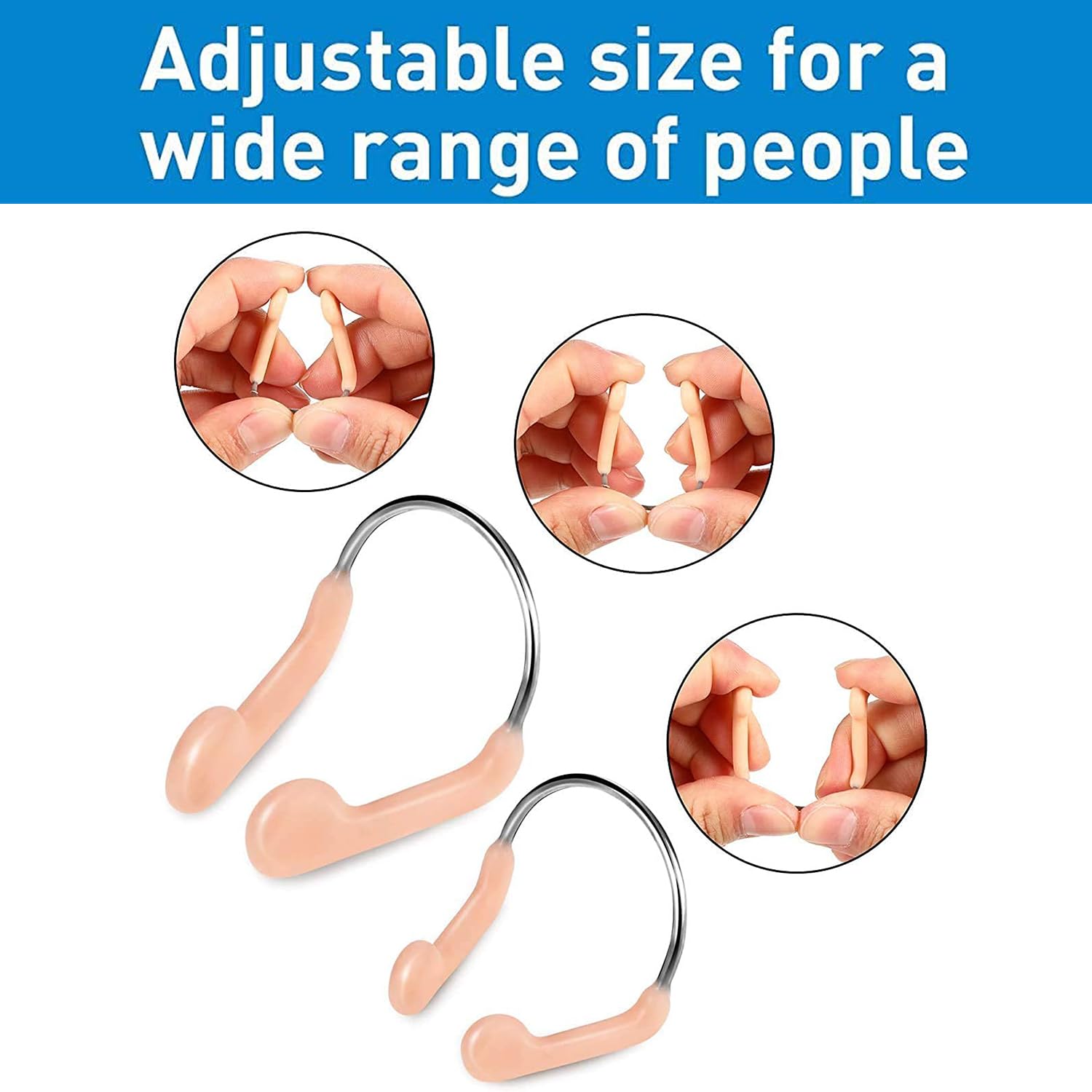 Pinza de Nariz de Natación,6 PCS Tapones de Nariz de Silicona para Adultos,Protectores Nasales Impermeables para Entrenamientos de Natación,Competiciones en Piscina y Deportes Acuáticos - 3