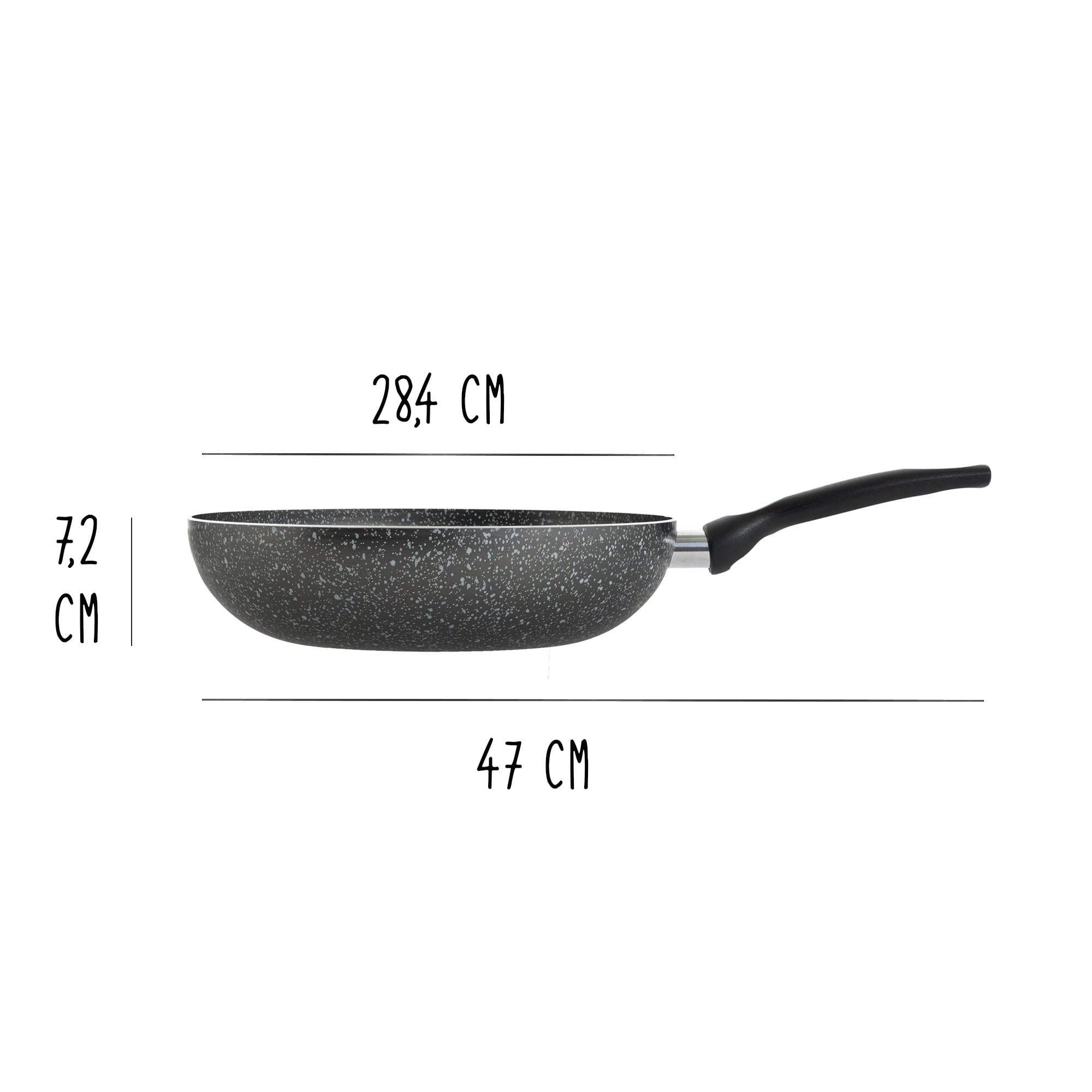 RollitPop Wok Padella Antiaderente Ø 28cm in Alluminio, Made in Italy, Facile da Pulire, Qualità Superiore e Antiaderenza Perfetta, Leggera ed Ergonomica, No Induzione (Ø 28cm)