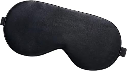 Máscara de ojos de seda para dormir para hombres y mujeres, tira ajustable, bloqueo de luz, viajes, turno de dormir, máscara de ojos de trabajo