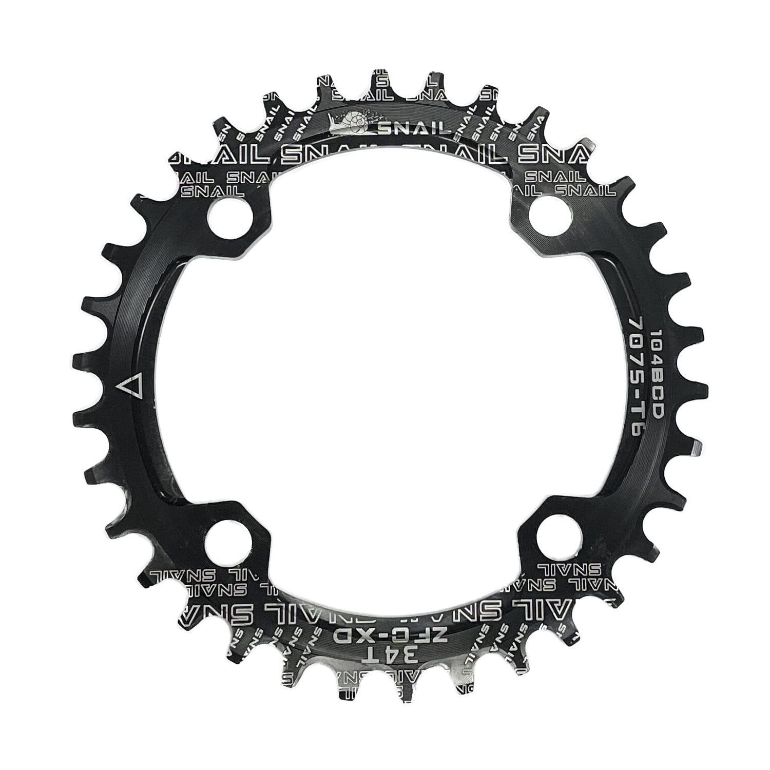 PLATTBK Pédalier VTT 170 mm avec 104 BCD 32T/34T/36T/38T, pédaliers à vitesse unique, plateau rond pour VTT