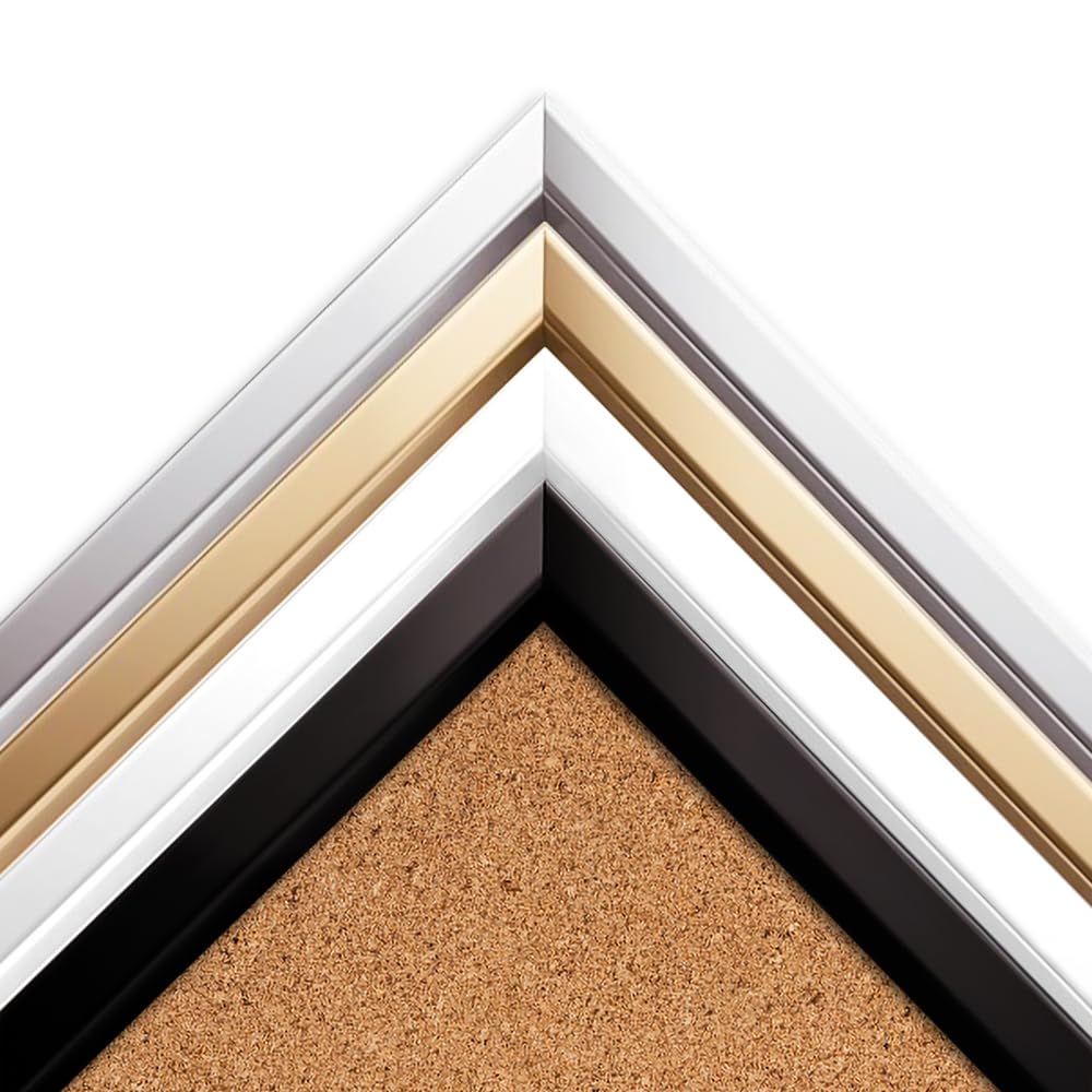 Wallfluent Bacheca in Sughero 100x70 cm Per l'organizzazione con Puntine In Legno Per la Cucina Costruzione Solida Ideale Per Ufficio, Casa, Lavagna in Sughero Memoboard con Cornice in Plastica Nero