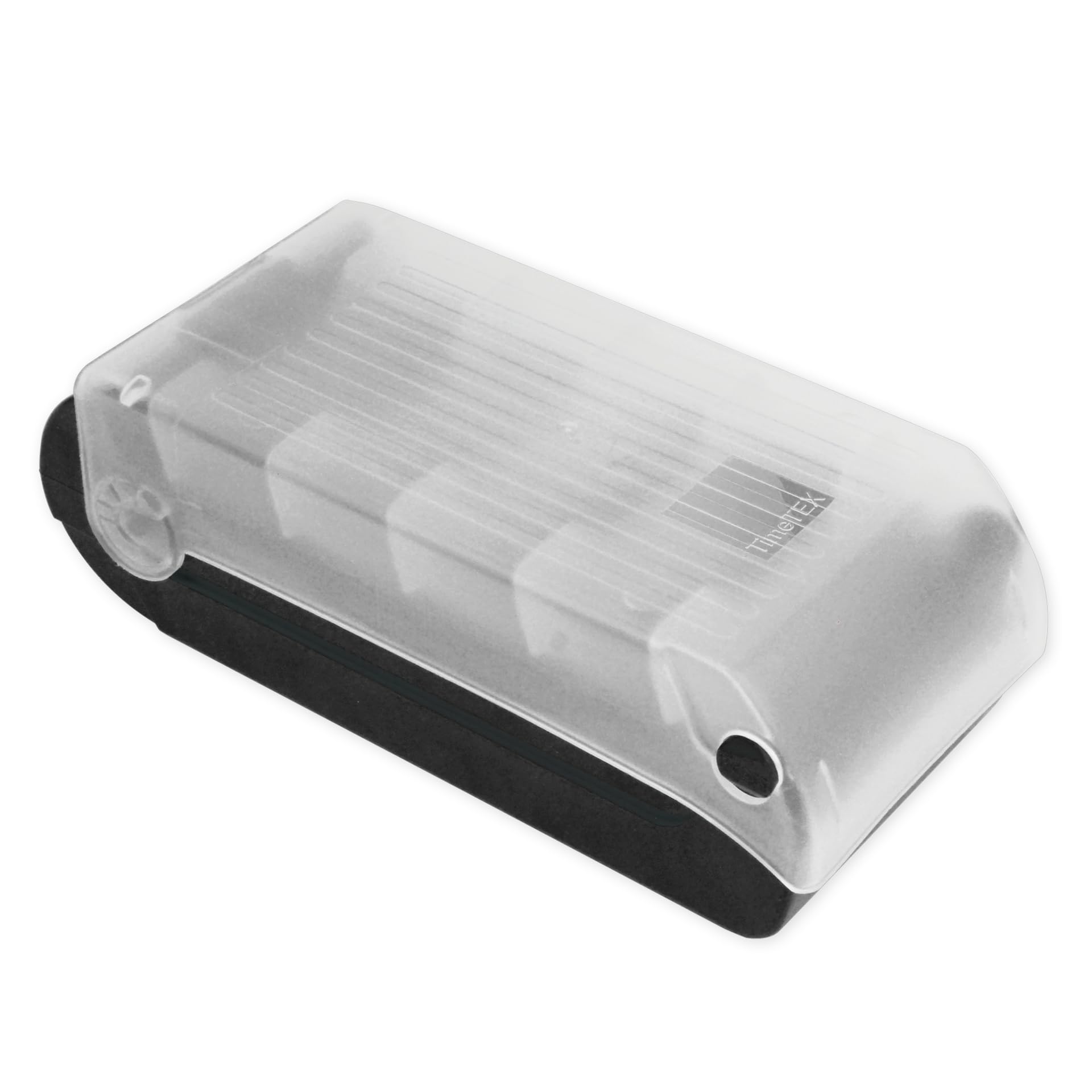 TimeTEX Boîte à fiches en plastique A8 semi-transparente avec couvercle rétractable 5 compartiments 20 x 9 x 6,5 cm noir