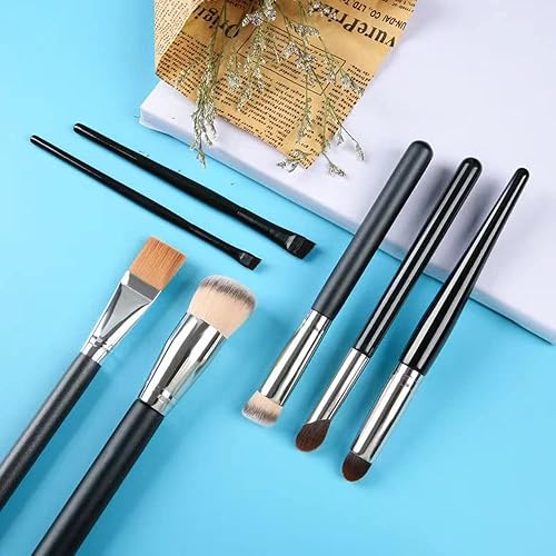 Miniatura 3 de Pinceles de maquillaje de alta calidad, corrector de polvo sintético para cejas, delineador de ojos, cepillo de máscara de 7 piezas, juego de