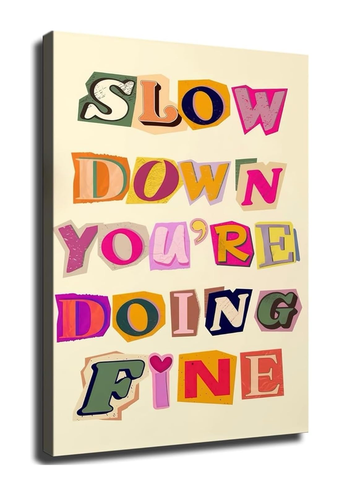 MQXFCZUX You Are Enough Poster Motivational Quote Affirmation Canvas Wall-Art for Self Care Space Framed,08x12inch(20x30cm)