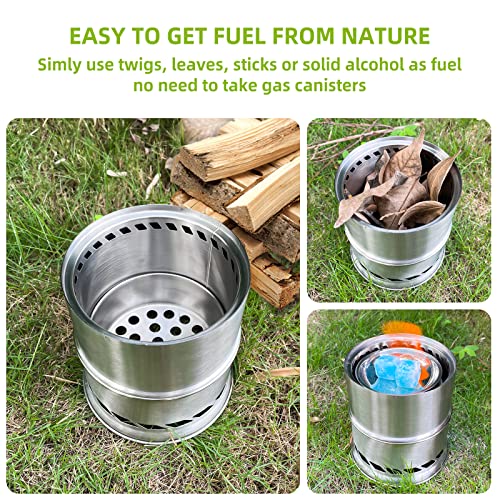 Acelane Camping Wood Stove, Portable Camping Stove - Stainless Steel Survival Stove Backpacking Wood Stove, Folding Small Mini Camp Stove For Hiking Traveling Outdoor #TOP2