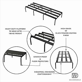 Metal Planter Stand Black (Set of 2)