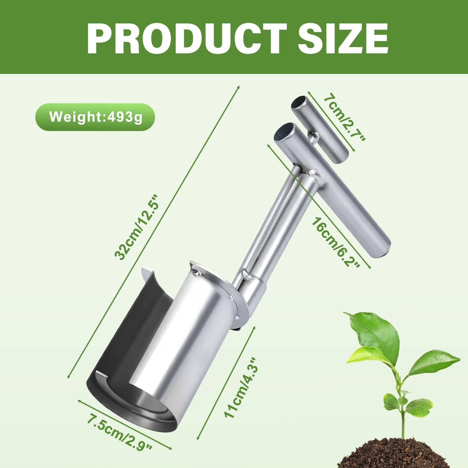 Plant and Fruit Tree Seedling Transplanter, Bulb Planter Tool Thickened Metal Plant Transporter, Long Handle Bulb Transplanter Garden Seedling Planter Tool Digging Planting Tools 2025 upgrade (1 pack)