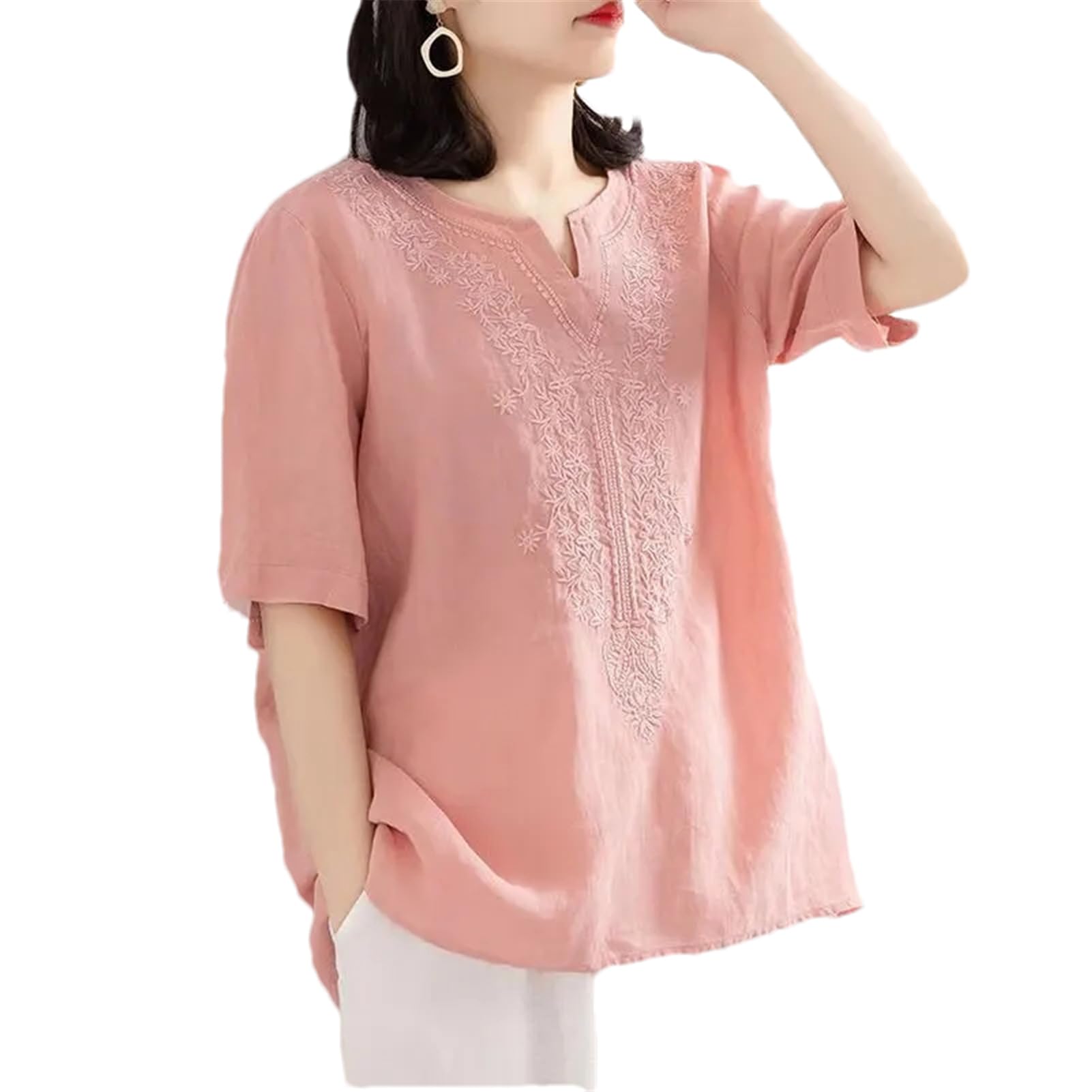 Broderie ethnique Streetwear T-Shirt Femmes Tops Vêtements Décontractés