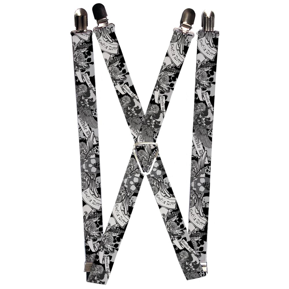 Buckle-Down Unisex Buckle-down - Skulls Suspenders, Skulls, One Size UK