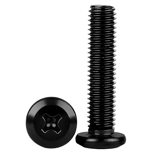 Tornillos de cabeza plana Phillips M6-0.039 x 0.787 in para muebles, acero inoxidable 304 acabado negro, totalmente roscado, 20 unidades Tornillos de cabeza plana Phillips M6-0.039 x 0.787 in para muebles, acero inoxidable 304 acabado negro, totalmente roscado, 20 unidades