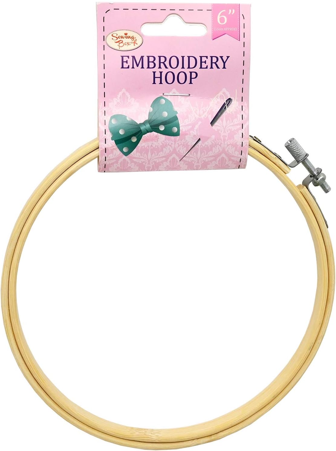Bamboo Wooden Embroidery Hoop Stitch Ring Frame - 6"