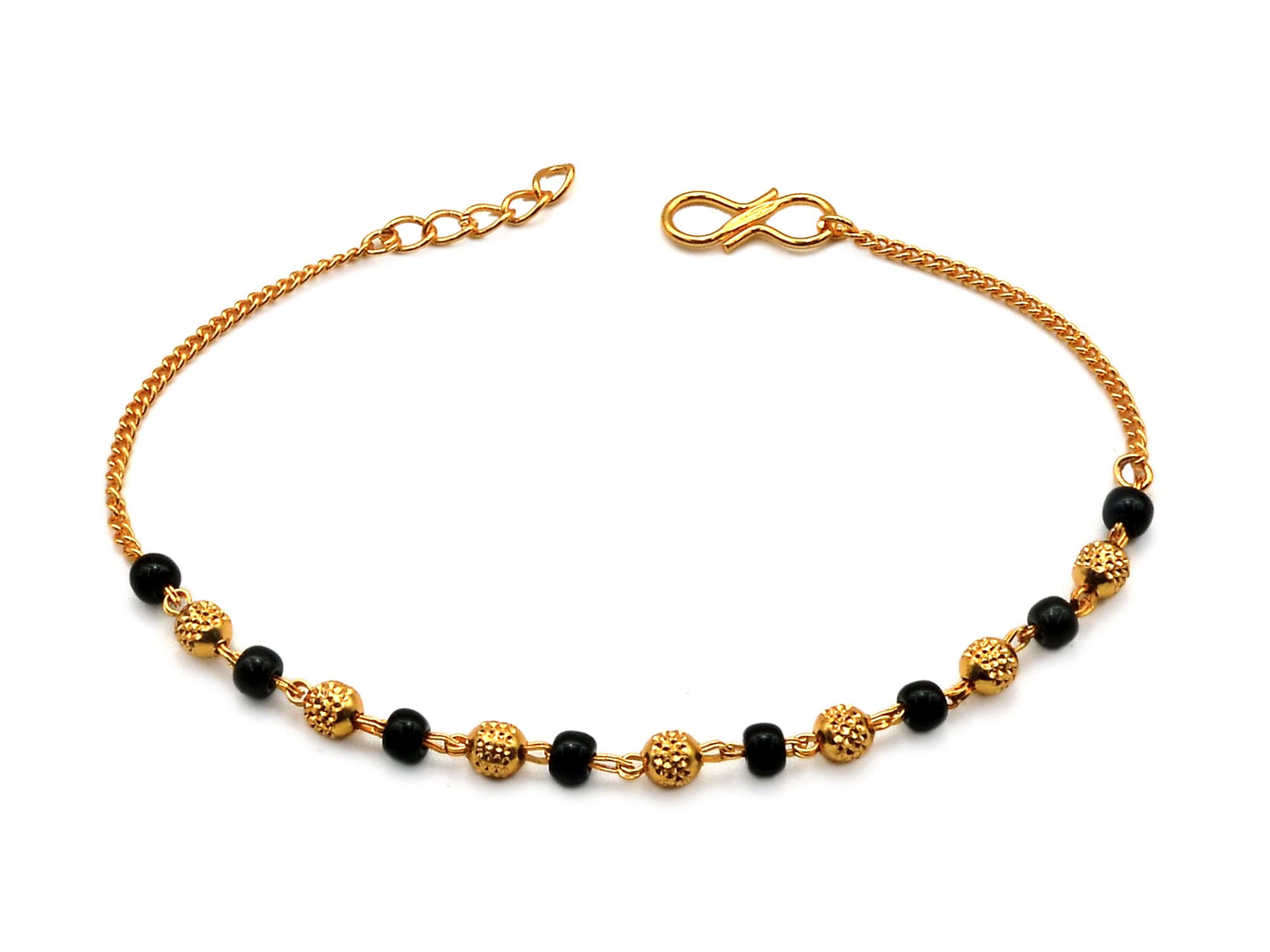 JHB Gold plated Brass Beads Hand Mangalsutra Bracelet for Women (B0B369QKPN) Amazon Price History, Amazon Price Tracker