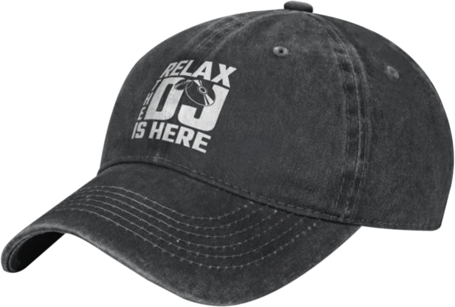 Fifbird Unisex Black Cowboy Baseball Cap Relax The Dj's Here Adjustable Trucker Cap Baseball Cap
