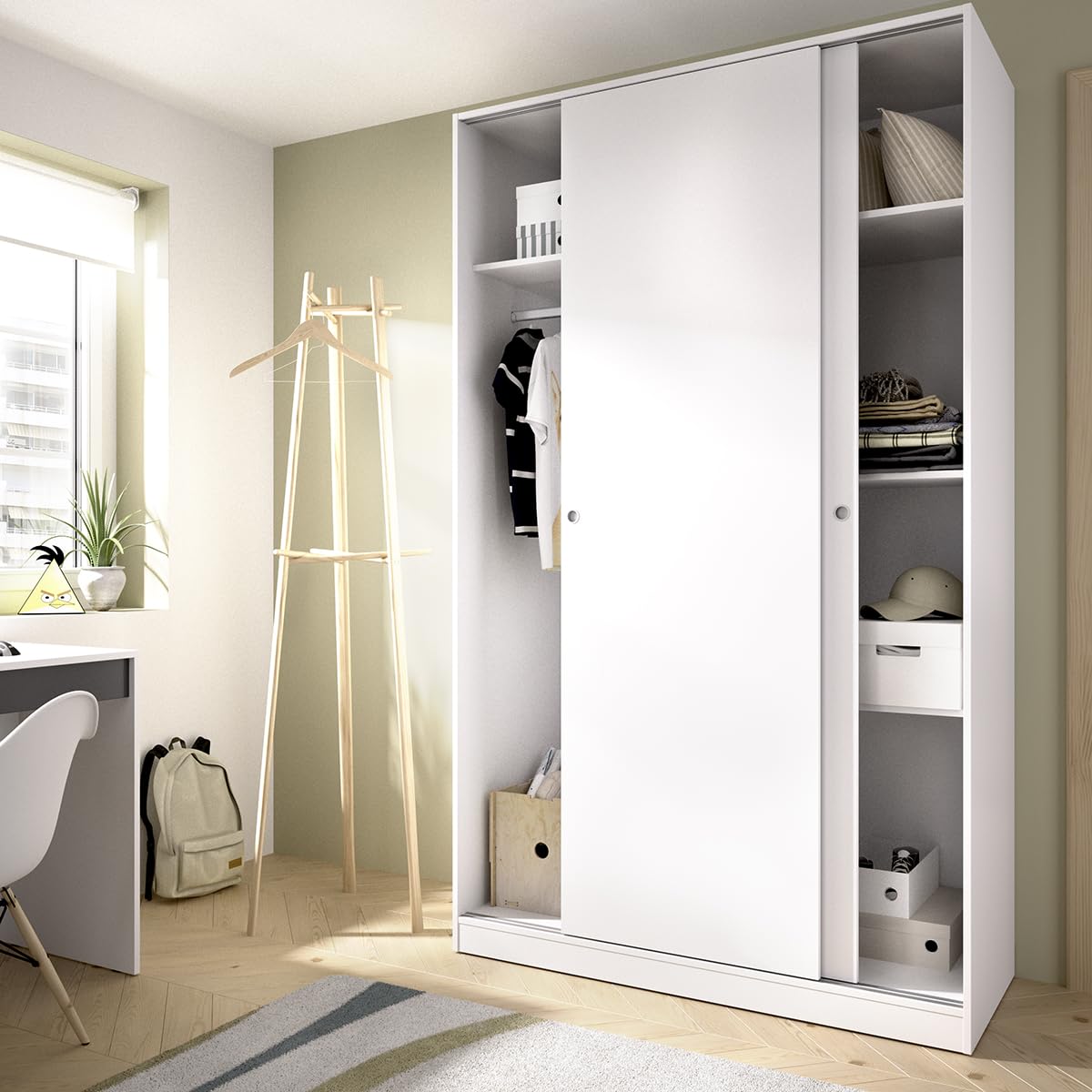 DEKIT GRUPO RIMOBEL Armario con dos puertas correderas Blanco, 204x120x50 cm