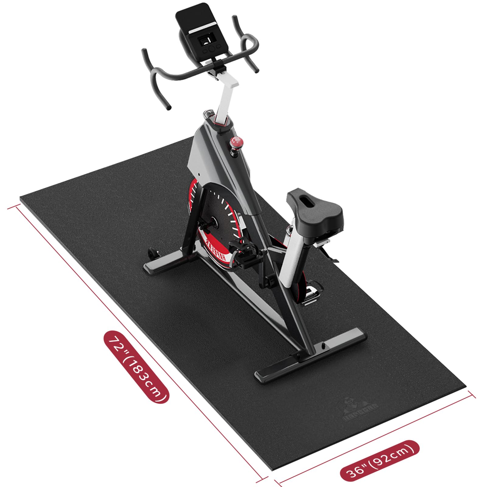 HAPBEAR Fitnessgeräte Bodenschutzmatte – 6mm Hohe Dichte PVC, Rutschfest & Schalldämmend, Schweißresistent, Für Laufbänder, Ellipsentrainer, Peloton und Mehr – 152x76cm / 183x92cm / 213x92cm