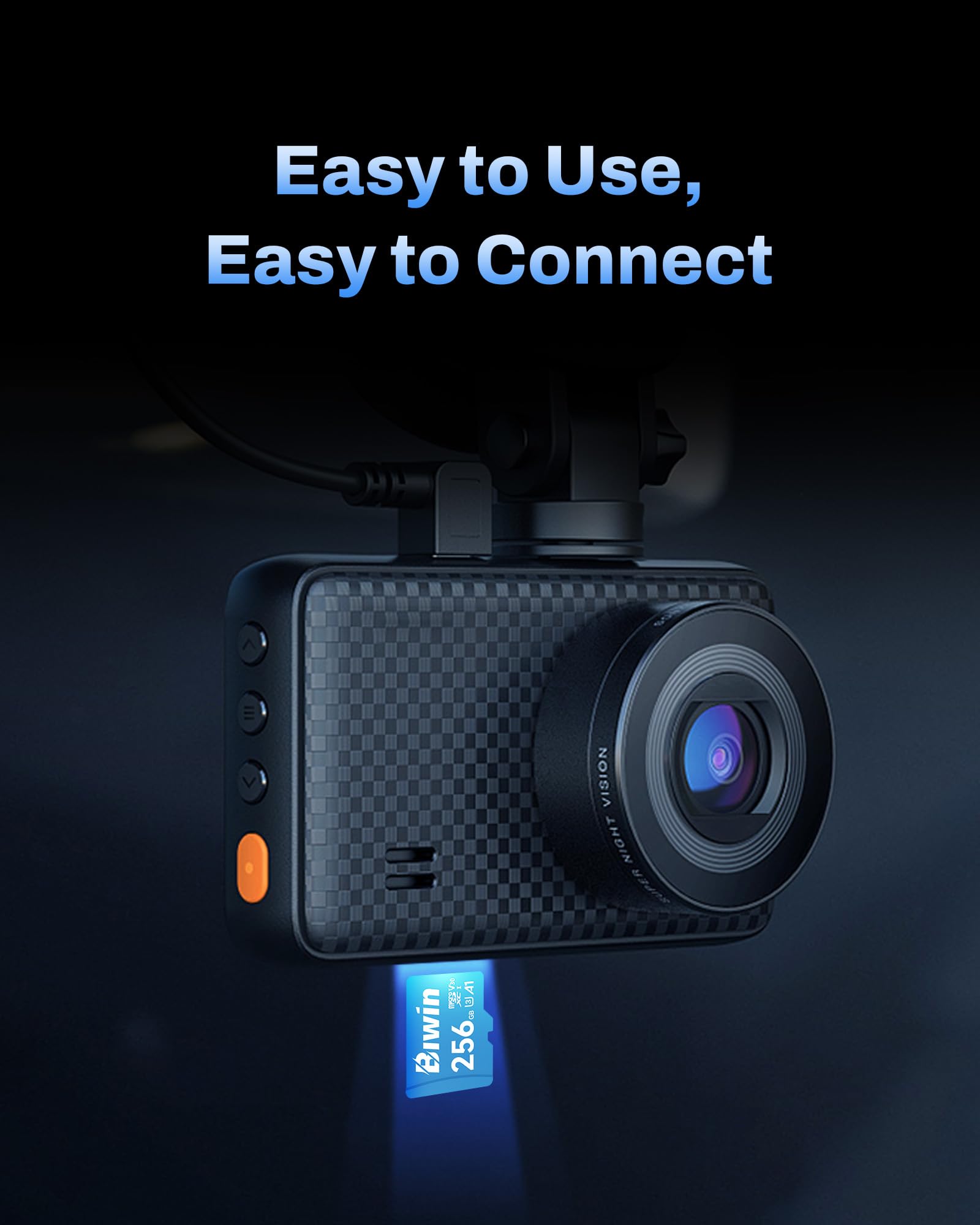Biwin MS100 Micro SDXC Card 256GB, karta pamięci MicroSD UHS-I, 4K UHD A1 V30 U3 Class 10, prędkość odczytu do 100 MB/s dla smartfonów, tabletów, domowych kamer bezpieczeństwa i kamer samochodowych