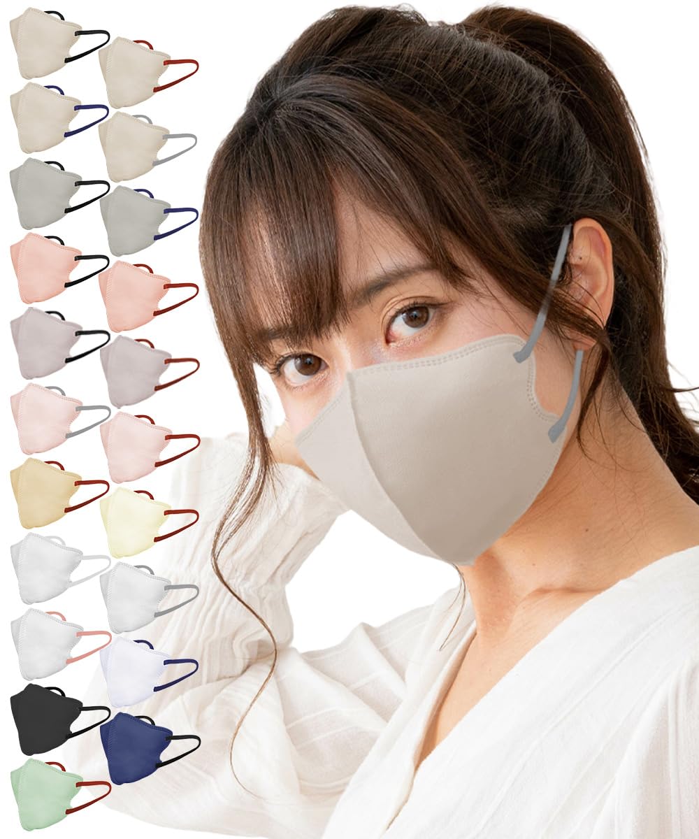TJ TRAD JAPAN Medical Surgical Mask, 3D Mask, Non-woven Fabric, Made in Japan Regular 30 pieces Old lace × gray